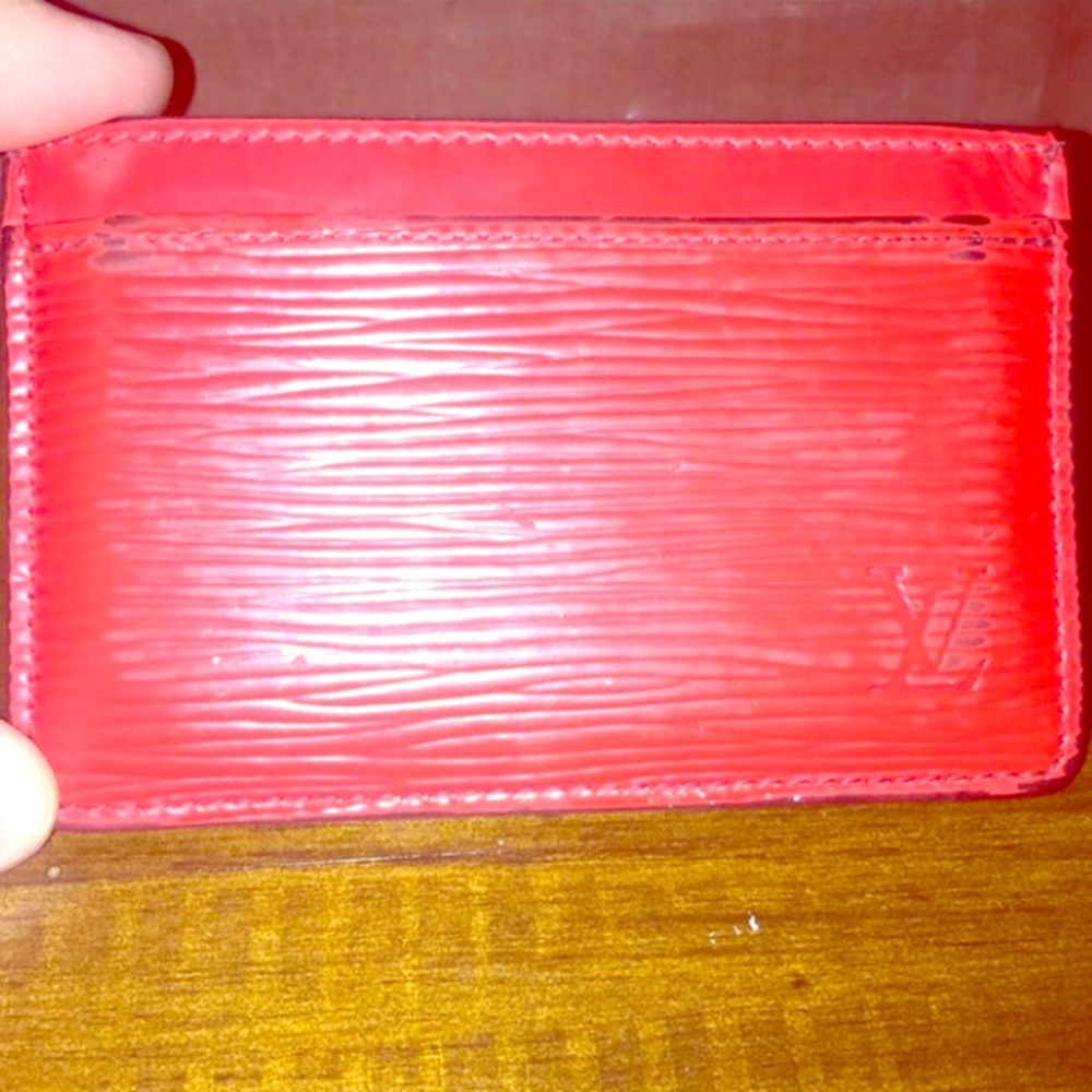 Authentic LV card holder red